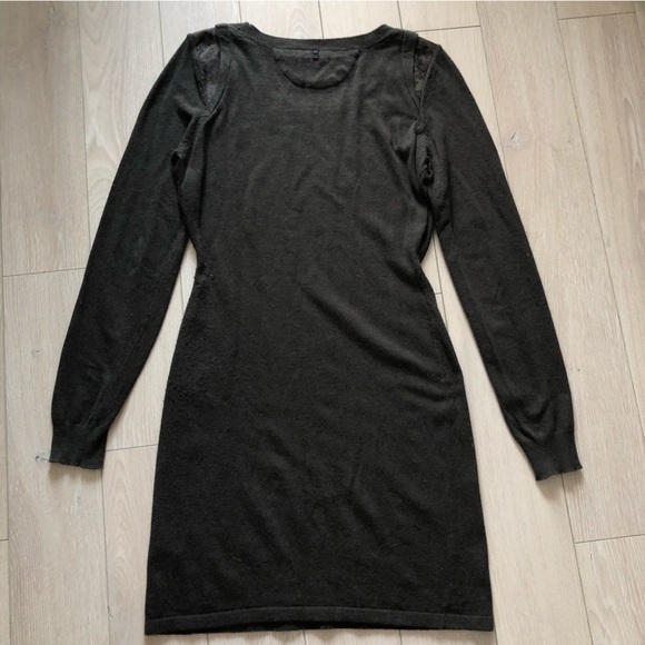 Rudsak Robe Femme Camouflage Detailed Shoulder Knit Dress in Army Green Size S - Picture 3 of 14